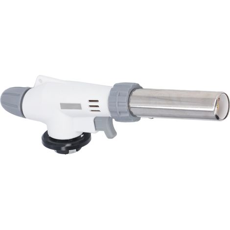 Torche à souder professionnelle en acier inoxydable, résistante au vent et à l'eau, réglable 50-150g/h pour cuisine et bricolage.