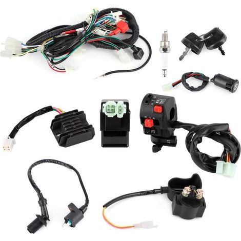 Ensemble de faisceau de câbles de moteur de démarrage électrique accessoire adapté pour GY6 125cc 150cc Quad Bike ATV faisceaux de câbles électriques (1/5)