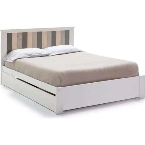 Cama doble Maripaz en color blanco con cajón, para colchón de 135/140 cm (1/5)