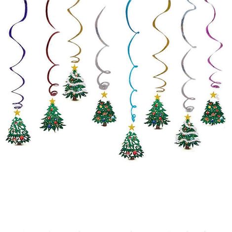 Weihnachtsbaum-Anhänger, hängende Spiralen, bunte Spiralgirlanden, hängende Wirbel, Dekorationselemente für Weihnachtsfeiern-M (1/2)