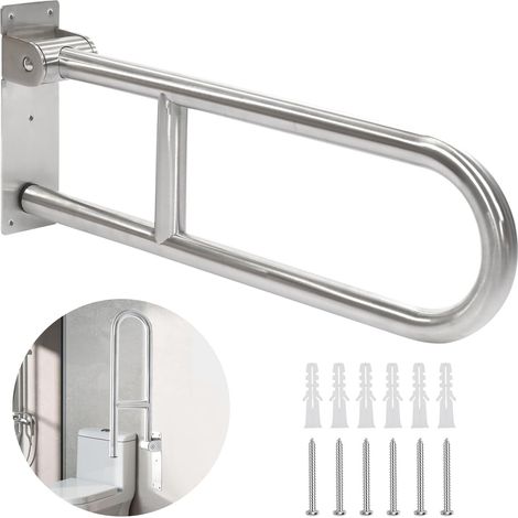 INHHUB Haltegriff für Behindertentoilette, 60 cm faltbarer Haltegriff, Duschgriff, Toiletten-Sicherheitsstütze, für Badezimmer, rutschfester Edelstahl -INHHUB
