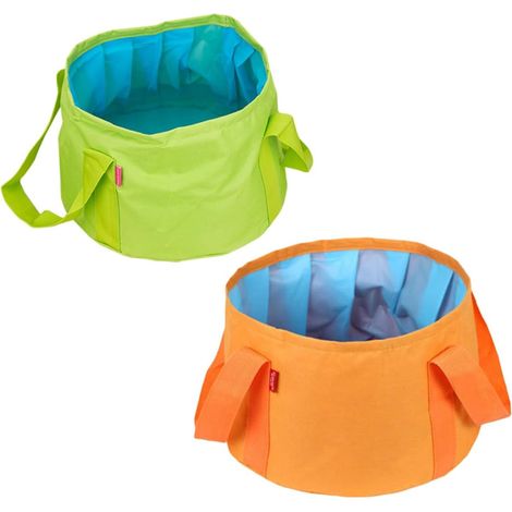 2 pièces Bassin Pliable Portable Seau Eau Étanche avec Poignée Ergonomique Pliable et Compressible pour Camping et Activités Extérieures Couleur Aléatoire Couleur Aléatoire (1/5)
