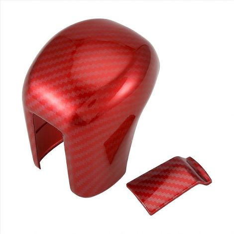 Cache de pommeau de levier de vitesse en ABS rouge imitation fibre de carbone pour Honda Civic Berline 2020, 2019 et 2018 (1/5)