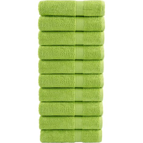 Serviettes de qualité supérieure SOLUND, lot de 10, vert pomme, 50 x 100 cm, 600 g/m²