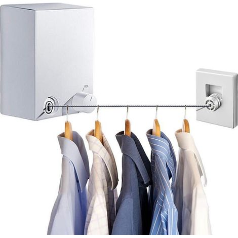 Trade Shop - Cuerda Cerrada De Acero Retráctil Del Bastidor De Estante 4,2mt Extensible Para Interiores Externos -