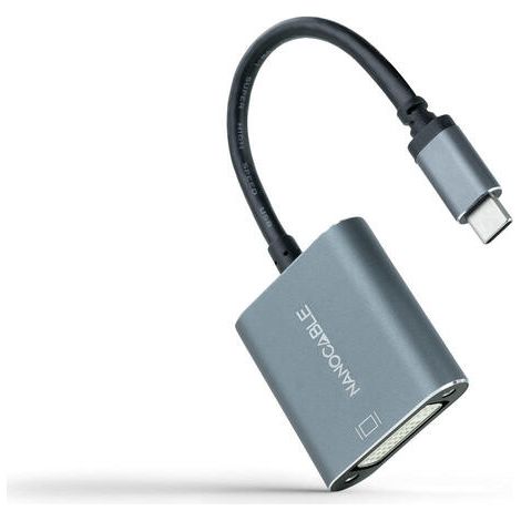 Conversor USB-C a DVI-D, 15 cm, Gris (1/4)