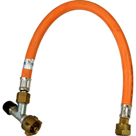 Favex – Lyre gaz haute pression 40cm pour camping-car – Limiteur de débit pour bouteille propane/butane – Système anti-arrachement