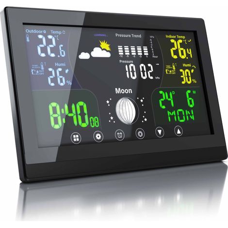 BEARWARE Wetterstation mit Außensensor & LCD Farbdisplay, Luftdruck mit Höhenkorrektur (1/5)