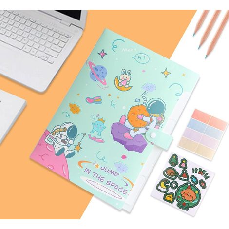 Classeur extensible A4 avec étiquettes de couleur, système d'archivage réutilisable avec fermeture à pression pour le bureau, l'école et le bureau à domicile.