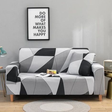 2-seater sofa cover - Super stretch - Gray (145-185cm) (1/4)