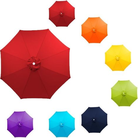Fundas de repuesto para sombrillas, toldos para patios, mercados, terrazas, mesas de exterior de 7, 9 y 10 pies (rojo, 8 pies 6 varillas) (rojo, 7 pies 6 varillas) (1/5)