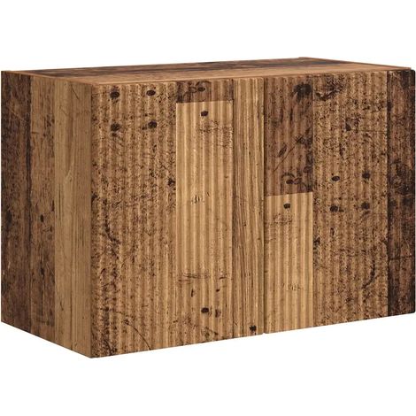 Mobile TV da parete rettangolare moderno con contenitore 59,5 x 31 x 40 cm in legno multistrato legno antico 020055017
