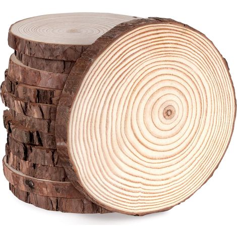 12 disques bois brut naturel 12-13 cm épaisseur 10 mm (1/5)