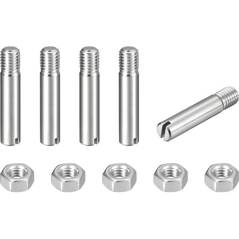 5Pcs Goujon Cylindrique À Fente M10 x 50mm Acier Inoxydable 304 (1/5)