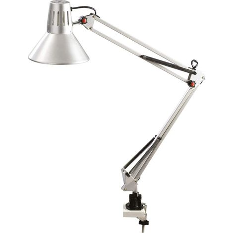 Lampe de bureau argentée 38 cm (1/3)