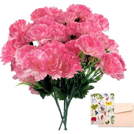 Snail Garden Lot de 24 Fleurs artificielles Roses en Vrac avec stermes, Bouquet de Fleurs artificielles en Soie, ne se décolore Pas, Grandes Fleurs de 7 cm pour fête des mères, Mariage, décoration (1/5)