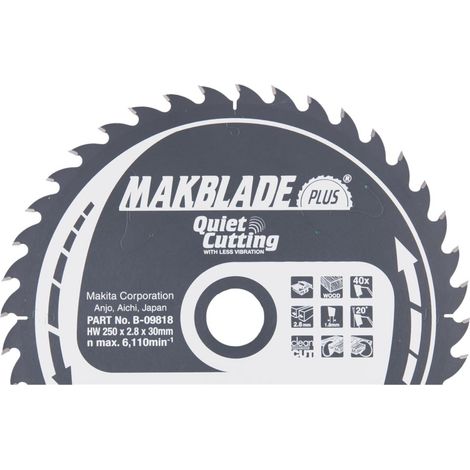 Makita - Sägeblatt Holz 250x30 mm, 40 Zähne B-09818 (1/3)