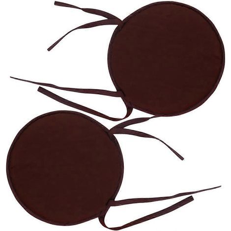 Lot de 2 coussins de chaise ronds avec attaches, coussins pour chaise de salle à manger et coussins d'assise.-30.00X30.00X2.00CM (1/4)