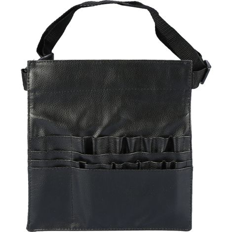 Trousse de ceinture noire en PU professionnelle pour rangement et transport de pinceaux de maquillage (1/5)