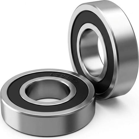 2 Pièces 6201-2RS Roulements à Billes 12 mm x 32 mm x 10 mm - Roulement de Roue Avant et Arrière en Acier avec Double Joint d'Étanchéité en Caoutchouc Prélubrifiés pour Moteur et Outils (1/5)