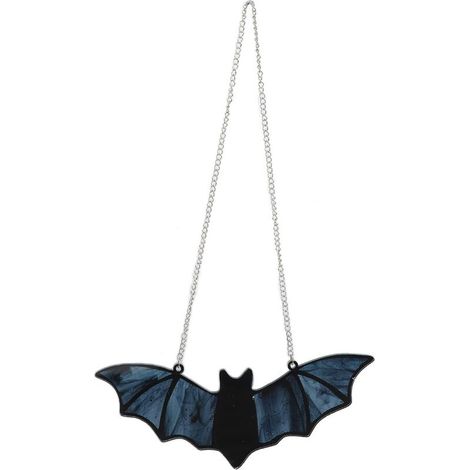 Décoration Murale Halloween Chauve-souris en Verre Acrylique Noir - Ornement Suspension Effrayant pour Fenêtre (1/5)