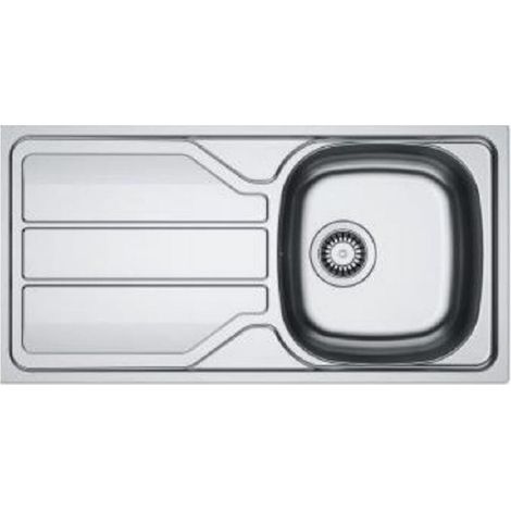 Franke – Évier 1 bac avec égouttoir inox – Encastrable et réversible – Bonde manuelle Ø90 mm – Design lisse et intemporel (1/3)