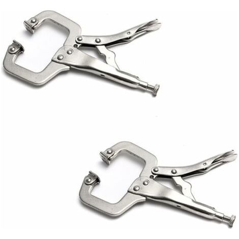 Lot de 2 colliers de serrage de 22,9 cm avec patins pivotants en acier pince étau de soudage (1/3)