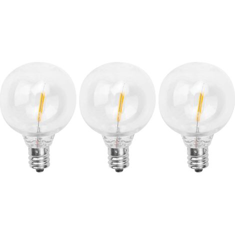 Lot de 3 ampoules LED de rechange G40, culot à vis E12, incassables, pour guirlande solaire L (1/5)
