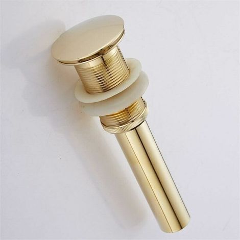 Filtre de vidange, Vidange sans Trop-Plein en Laiton Bronzé - Valve Universelle pour Évier Vasque - Siphon sans Trou de Débordement Poli - sans Trop-Plein (1/5)