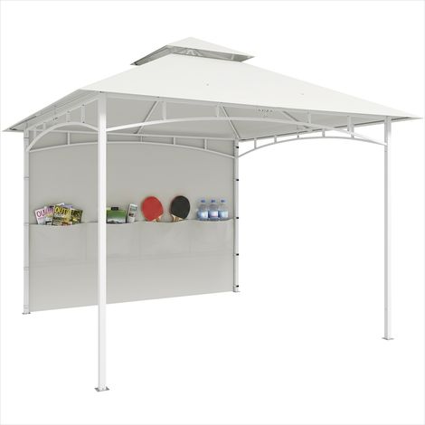 Tonnelle de jardin 3 x 3 m à toit double et rideaux à poches (1/5)