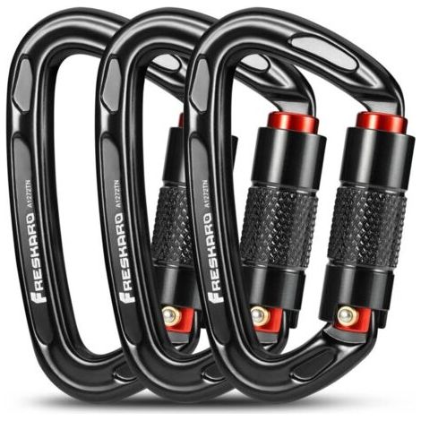 Mousqueton escalade verrouillage automatique 25kN – Certifié CE – Ultra léger 60g – Longueur 10cm – Pour alpinisme et sauvetage - 25kN-2550kg (1/5)