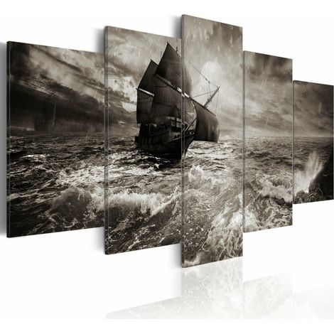 Tableau bateau dans la tempête  - 200 x 100 cm (1/4)
