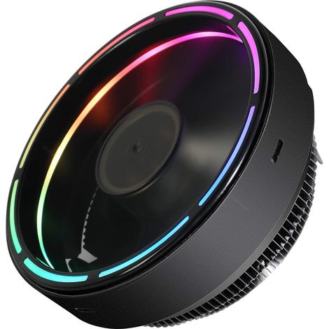 1 Ventilateur de processeur, Anneau LED RGB, Ailettes en aluminium, Base en cuivre, Pour ordinateur de bureau (1/4)