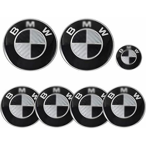 Readcly – Lot de 7 emblèmes BMW 82mm, 68mm, 45mm – ABS et aluminium – Résistance aux chocs, imperméabilité, inoxydabilité – Fixation 2 broches