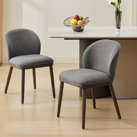 Lot de 4 chaises à manger rembourrées pieds bois milieu de siècle (1/5)