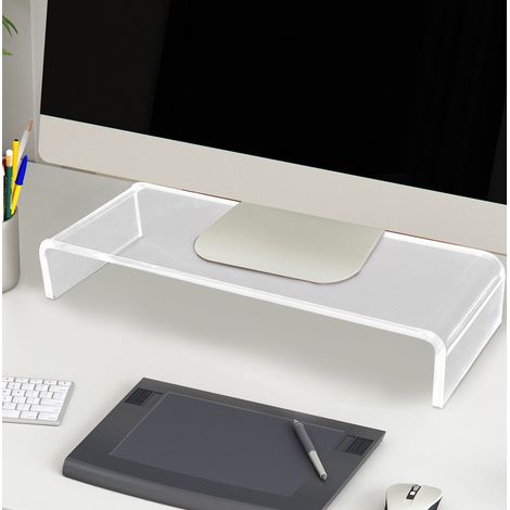 REDOM Soporte de monitor 53x19x9 cm, elevación ergonómica, espacio para teclado, acrílico transparente (1/5)