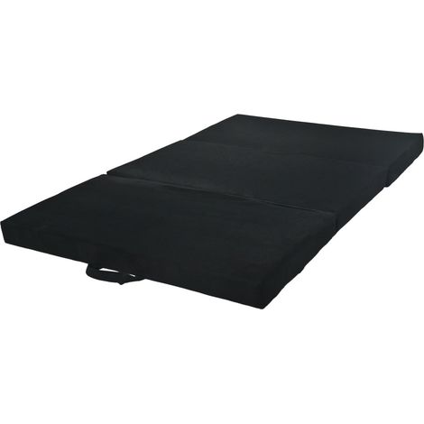 Matelas pliant lit d'appoint 200x80x10 cm noir