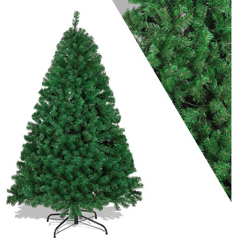 Randaco 180cm Künstlicher Weihnachtsbaum, Tannenbaum mit Metallständer, Christbaum 650 Spitzen PVC Nadeln, Kunstbaum Weihnachten Klappsystem grün (1/5)
