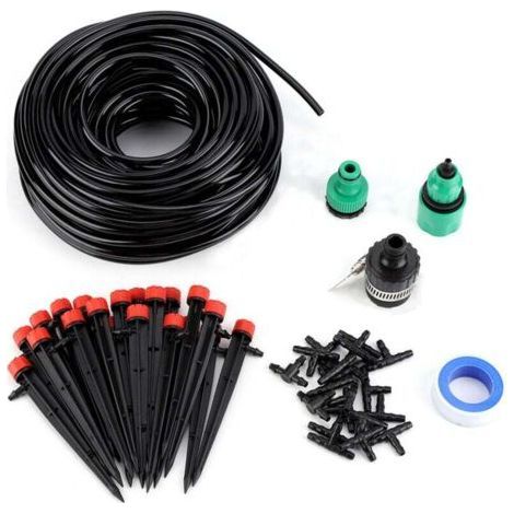 Drip Irrigation Kit, Garden Irrigation System Drip Irrigation Automatic Irrigation with 25m Hose and 19 x 4/7 T-Joint for Landscape Patio Plants (1/4)