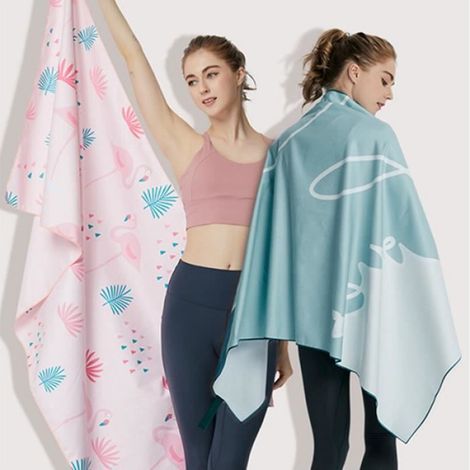 Serviette de plage, 80 160cm absorbant l'eau séchage rapide dimensionnel Yoga Sport serviette (rouge) (1/4)
