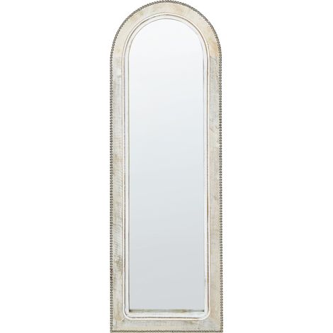 Specchio a parete con cornice in legno Vintage Distressed Whitewash Finish Off-White Sarray
