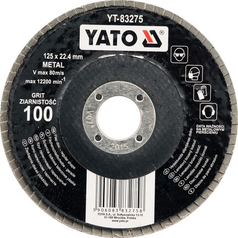 Mola abrasiva a lamelle piatte 125 mm p80 YT-83274 Yato