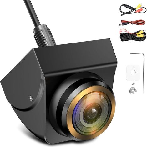 720P Caméra de Recul, 360° Réglable Caméra de Recul Voiture, 170° Grand Angle Objectif Fisheye AHD/CVBS Universelle Vision (1/4)