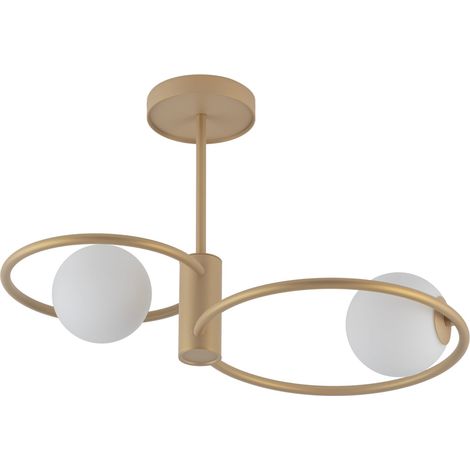Plafonnier Aqua doré 2 globes verre G9x2 12W Sigma (1/3)