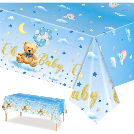 Blaue Teddybär Tischdecke 137x274cm für Babyparty & Geburtstag