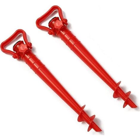 Lot de 2 supports de parasol, manchons de sol et piquets de plage, pour parasol universel (1/4)