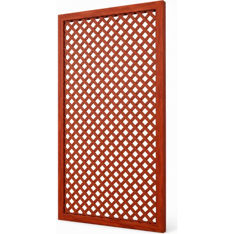 Pannello Grigliato In Legno Pino Divisorio Per Giardino Terrazza Balcone Supporto Piante Rampicanti Privacy Outdoor 90 x 183 Cm Legno Scuro