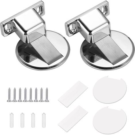 Unsichtbarer Türstopper (2-teilig) mit 8 Schrauben und Klebematerial, magnetischer Türstopper, starker, stoßfester Türstopper aus Edelstahl, für Büro/Schlafzimmer (1/5)
