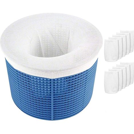 Poolfiltersocke – Dickes, wiederverwendbares Nylon – Für im Boden eingelassene oder oberirdische Skimmerkörbe – 20er-Packung (1/5)