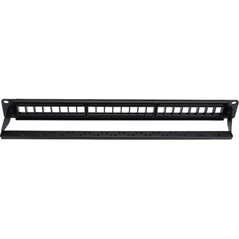 Baie de brassage 24 ports CAT6 montable en rack 19 pouces pour câbles réseau (sans modules) (1/5)